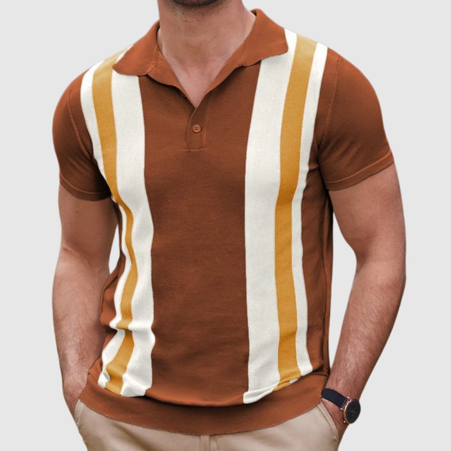 Dávid | Retro pólóing karcsúsító csíkokkal