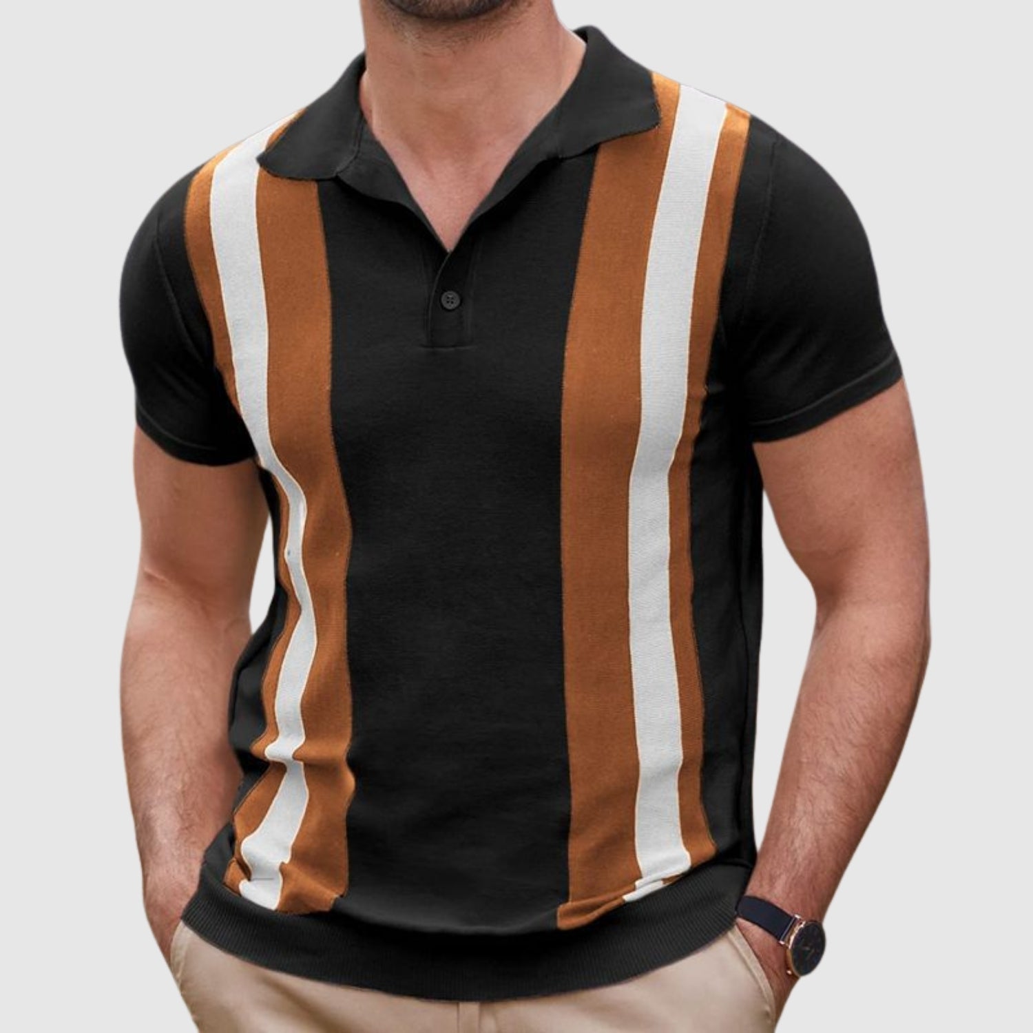 Dávid | Retro pólóing karcsúsító csíkokkal