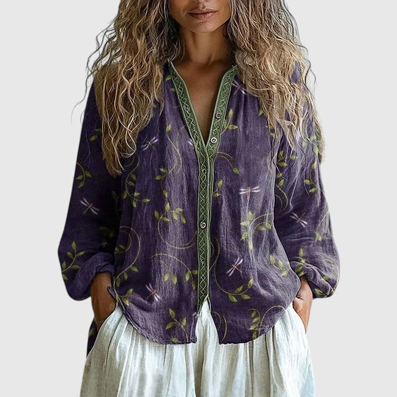 Ambré | Elegáns levélmintás női ing