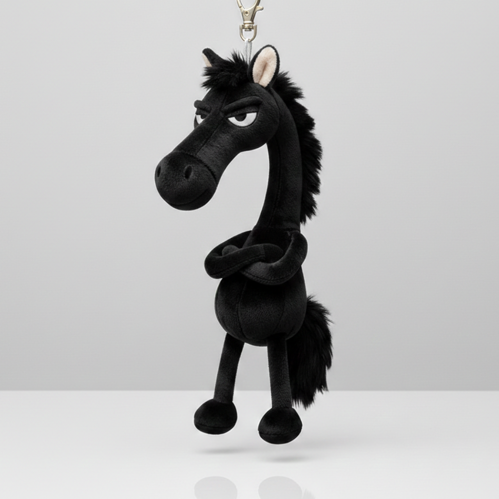 Merész ló - Fekete Kulcstartó