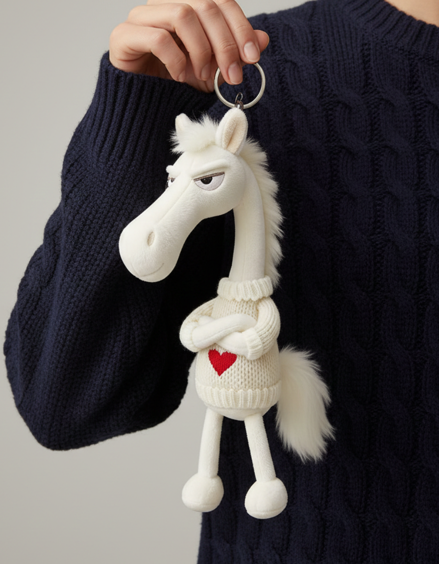 Merész ló - Fehér szívvel Kulcstartó