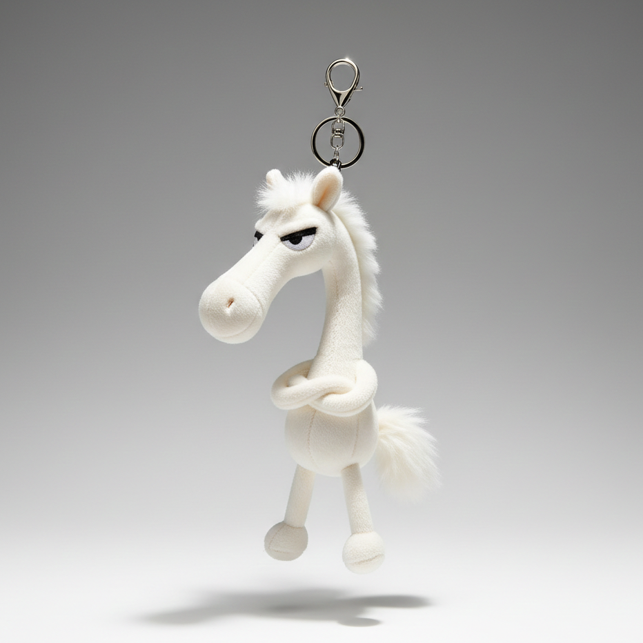 Fehér Kulcstartó "Pimasz ló"