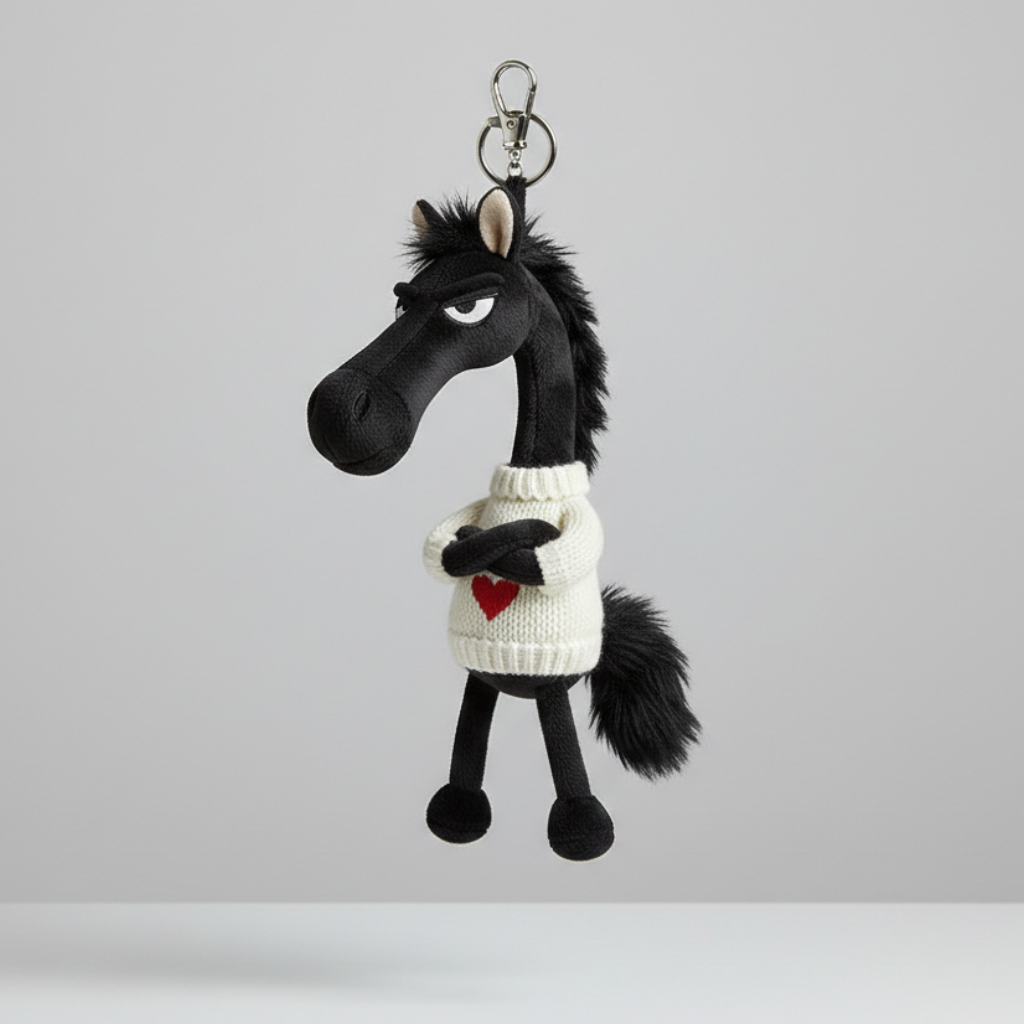 Féktelen ló - Fekete és fehér szívvel Kulcstartó